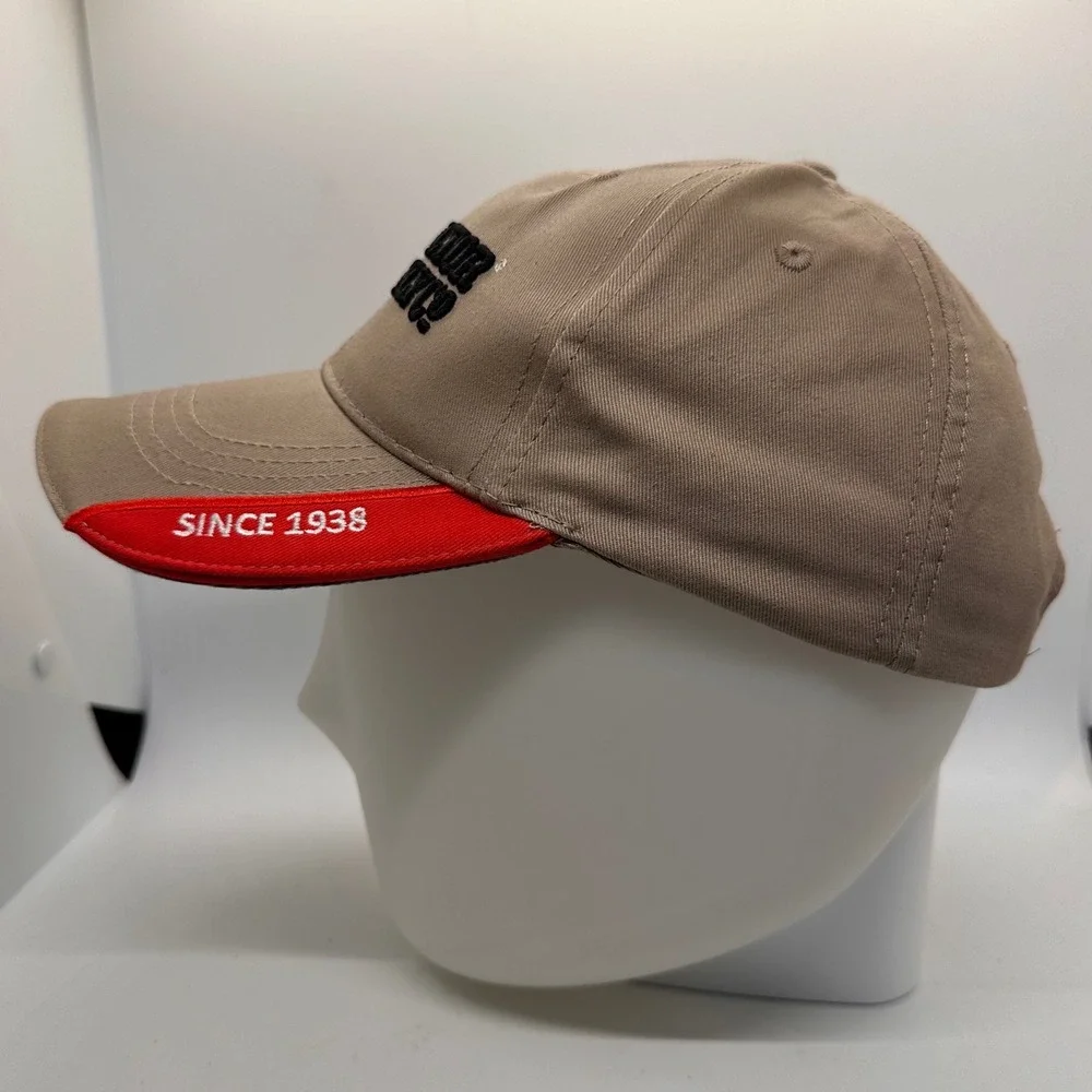 Tractor Supply‎ Co TSC Embroidered Baseball Cap Tan Red Since 1938 Outdoor Farm